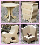 Mobilier en carton fait en stage de formation artisan basique